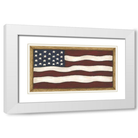 Flag White Modern Wood Framed Art Print with Double Matting by Shamp, Cindy