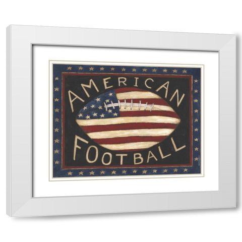 American Football White Modern Wood Framed Art Print with Double Matting by Shamp, Cindy