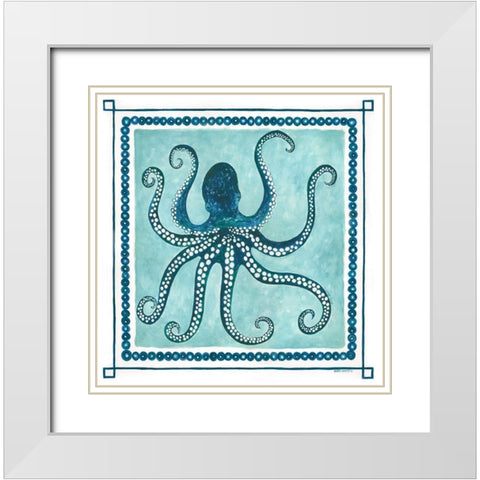 Octopus I Frame White Modern Wood Framed Art Print with Double Matting by Shamp, Cindy