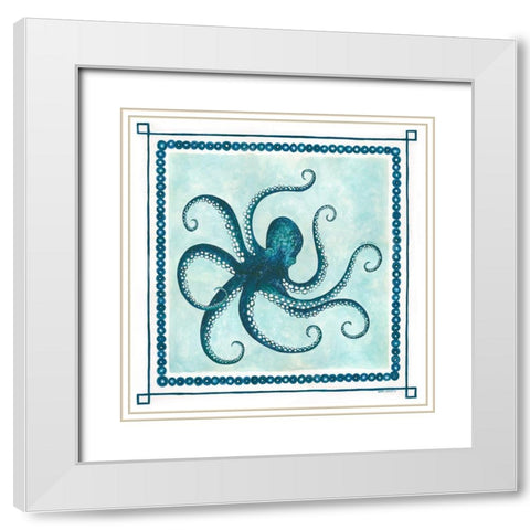 Octopus II Frame White Modern Wood Framed Art Print with Double Matting by Shamp, Cindy