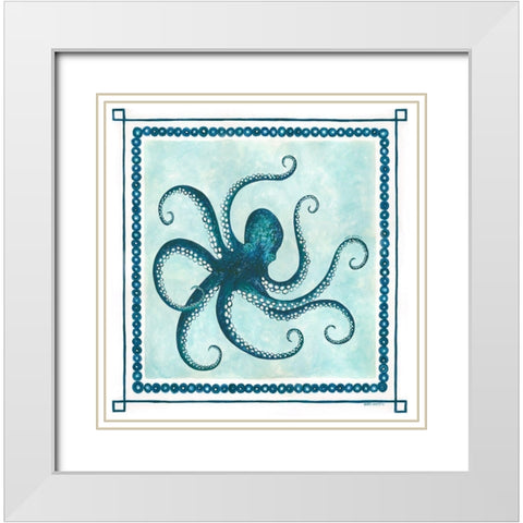 Octopus II Frame White Modern Wood Framed Art Print with Double Matting by Shamp, Cindy