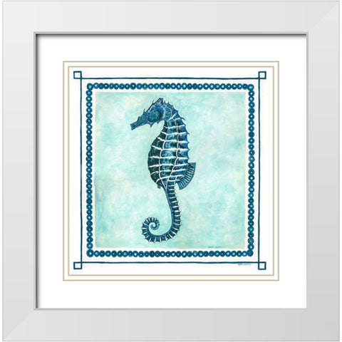 Seahorse Frame II White Modern Wood Framed Art Print with Double Matting by Shamp, Cindy
