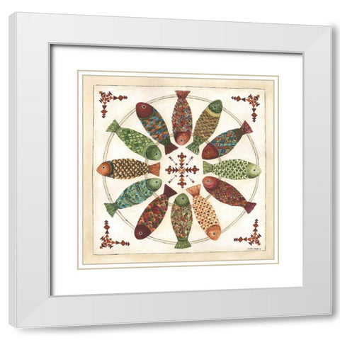 Wild Fish White Modern Wood Framed Art Print with Double Matting by Shamp, Cindy