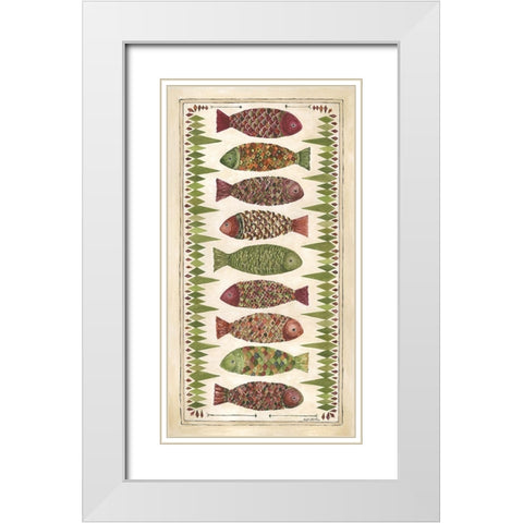 Wild Fish II White Modern Wood Framed Art Print with Double Matting by Shamp, Cindy