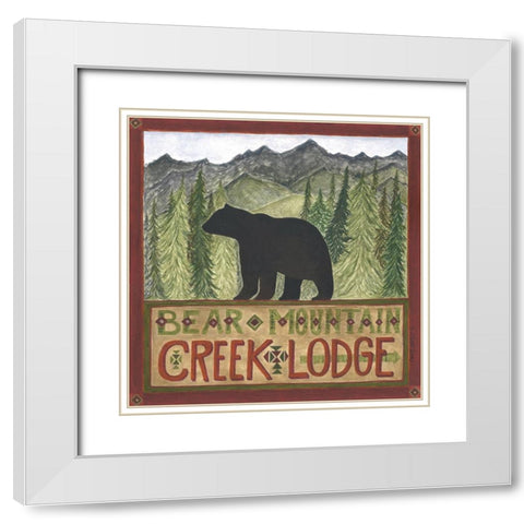 Bear Mountain Creek Lodge White Modern Wood Framed Art Print with Double Matting by Shamp, Cindy