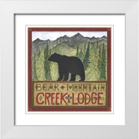 Bear Mountain Creek Lodge White Modern Wood Framed Art Print with Double Matting by Shamp, Cindy