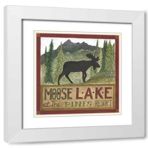 Moose Lake White Modern Wood Framed Art Print with Double Matting by Shamp, Cindy