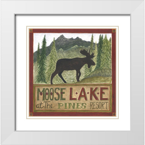 Moose Lake White Modern Wood Framed Art Print with Double Matting by Shamp, Cindy