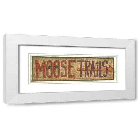 Moose Trails White Modern Wood Framed Art Print with Double Matting by Shamp, Cindy