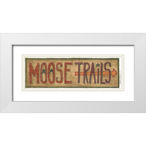 Moose Trails White Modern Wood Framed Art Print with Double Matting by Shamp, Cindy