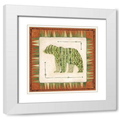 Lodge Bear White Modern Wood Framed Art Print with Double Matting by Shamp, Cindy