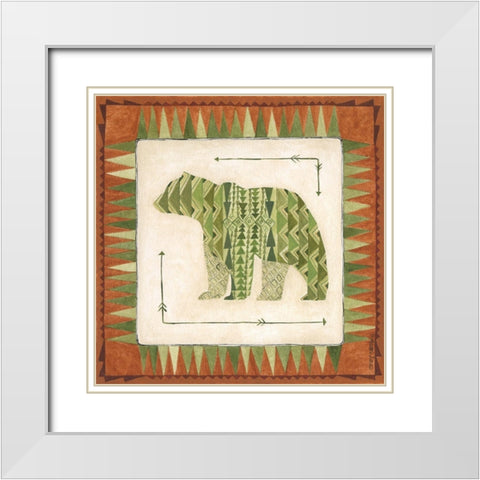 Lodge Bear White Modern Wood Framed Art Print with Double Matting by Shamp, Cindy