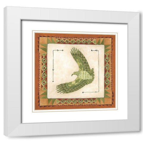 Lodge Eagle White Modern Wood Framed Art Print with Double Matting by Shamp, Cindy