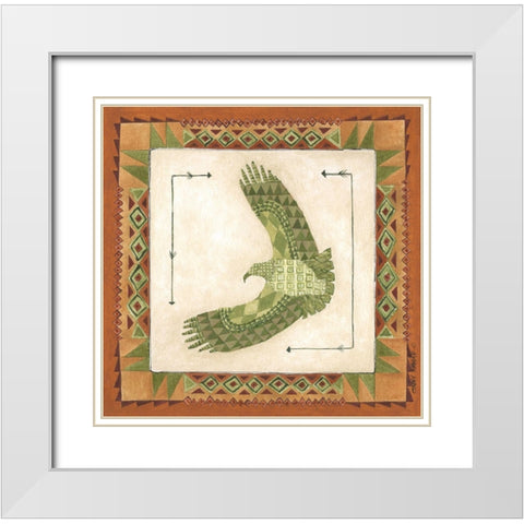 Lodge Eagle White Modern Wood Framed Art Print with Double Matting by Shamp, Cindy