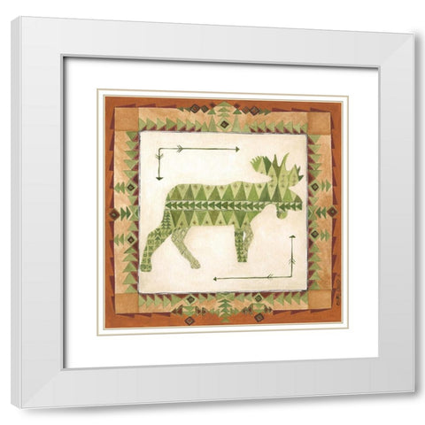 Lodge Moose White Modern Wood Framed Art Print with Double Matting by Shamp, Cindy