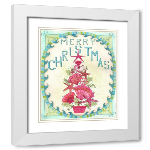 Merry Coastal Christmas White Modern Wood Framed Art Print with Double Matting by Shamp, Cindy