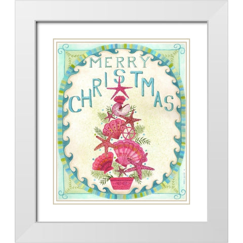 Merry Coastal Christmas White Modern Wood Framed Art Print with Double Matting by Shamp, Cindy