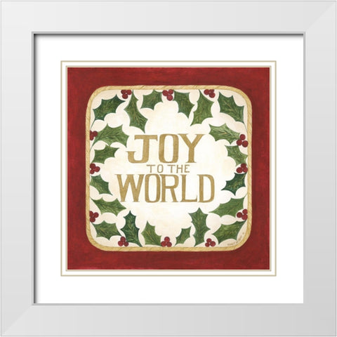 Joy to the World White Modern Wood Framed Art Print with Double Matting by Shamp, Cindy