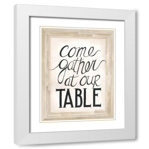 Our Table White Modern Wood Framed Art Print with Double Matting by Shamp, Cindy