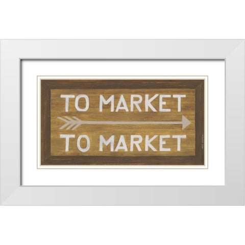 To Market White Modern Wood Framed Art Print with Double Matting by Shamp, Cindy