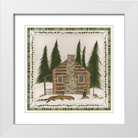 Winter Cabin White Modern Wood Framed Art Print with Double Matting by Shamp, Cindy