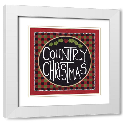 Country Christmas White Modern Wood Framed Art Print with Double Matting by Shamp, Cindy
