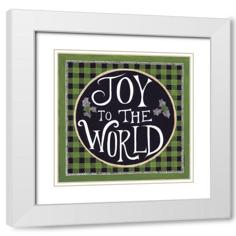 Joy to the World White Modern Wood Framed Art Print with Double Matting by Shamp, Cindy