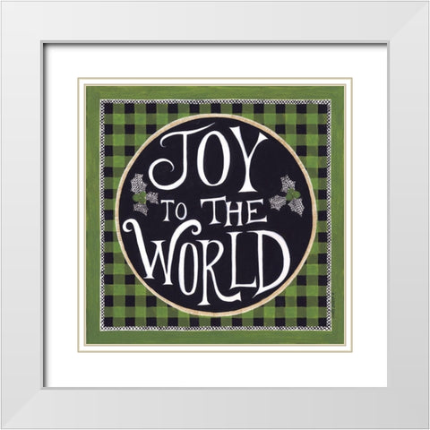 Joy to the World White Modern Wood Framed Art Print with Double Matting by Shamp, Cindy
