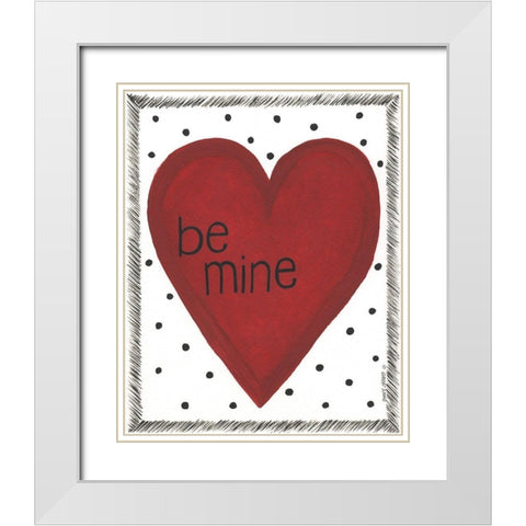Be Mine White Modern Wood Framed Art Print with Double Matting by Shamp, Cindy