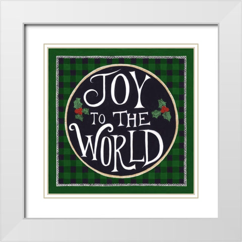 Joy to the World White Modern Wood Framed Art Print with Double Matting by Shamp, Cindy