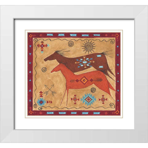 Desert Horses White Modern Wood Framed Art Print with Double Matting by Shamp, Cindy