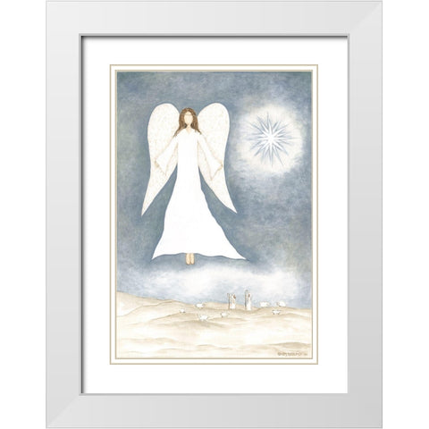 Angel White Modern Wood Framed Art Print with Double Matting by Shamp, Cindy