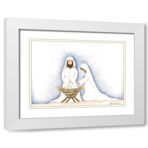 Jesus, Mary, Joseph White Modern Wood Framed Art Print with Double Matting by Shamp, Cindy