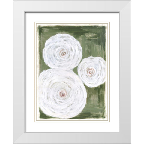 Big White Flowers I White Modern Wood Framed Art Print with Double Matting by Shamp, Cindy