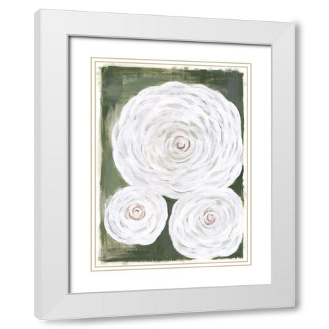 Big White Flowers II White Modern Wood Framed Art Print with Double Matting by Shamp, Cindy