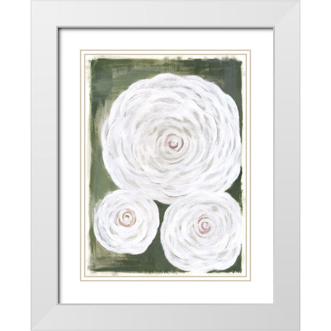 Big White Flowers II White Modern Wood Framed Art Print with Double Matting by Shamp, Cindy