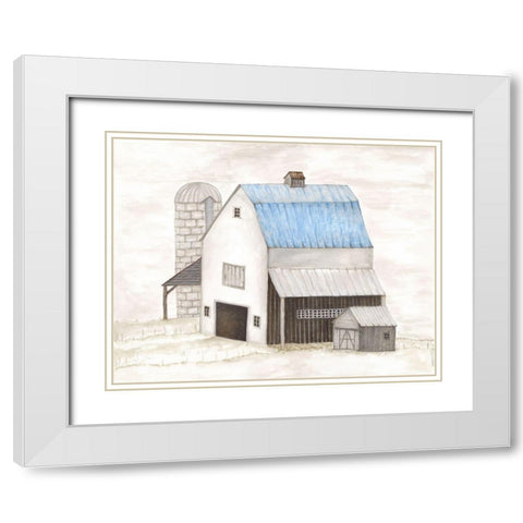 Barn I White Modern Wood Framed Art Print with Double Matting by Shamp, Cindy