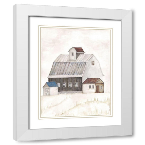 Barn II White Modern Wood Framed Art Print with Double Matting by Shamp, Cindy