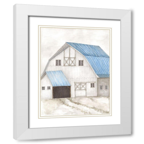 Barn IV White Modern Wood Framed Art Print with Double Matting by Shamp, Cindy