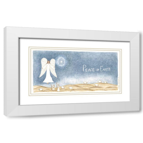 Peace on Earth Angel White Modern Wood Framed Art Print with Double Matting by Shamp, Cindy