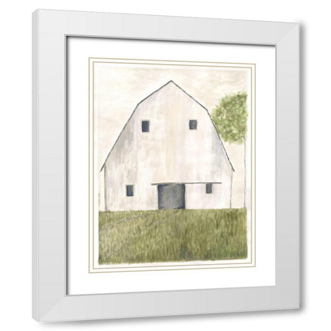 White Barn I White Modern Wood Framed Art Print with Double Matting by Shamp, Cindy