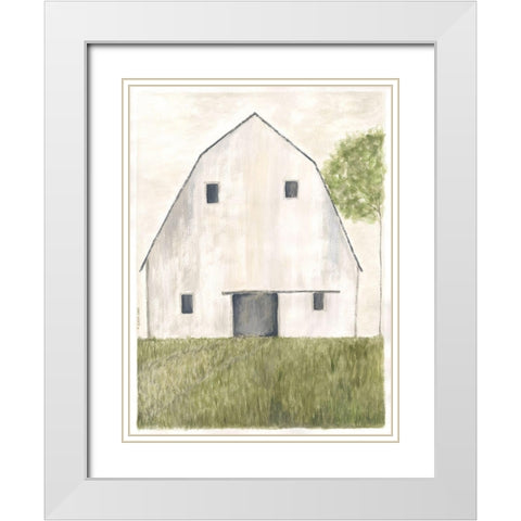 White Barn I White Modern Wood Framed Art Print with Double Matting by Shamp, Cindy