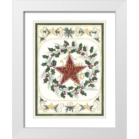 Happy Holidays White Modern Wood Framed Art Print with Double Matting by Shamp, Cindy