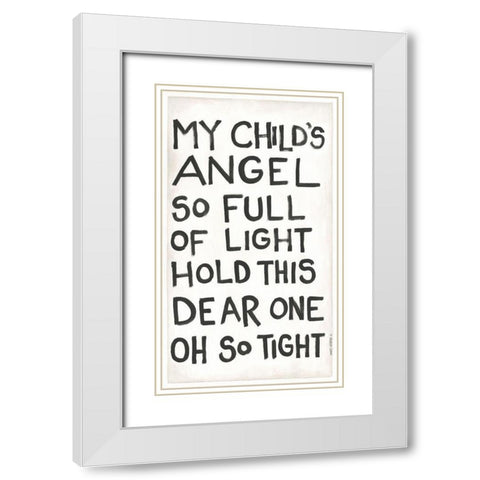 My Childs Angel White Modern Wood Framed Art Print with Double Matting by Shamp, Cindy