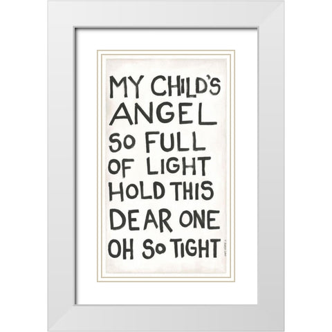 My Childs Angel White Modern Wood Framed Art Print with Double Matting by Shamp, Cindy