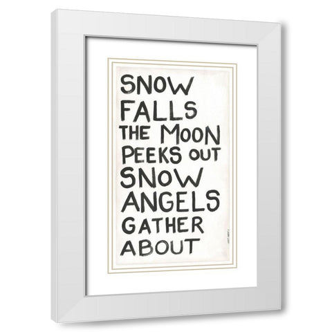 Snow Falls White Modern Wood Framed Art Print with Double Matting by Shamp, Cindy