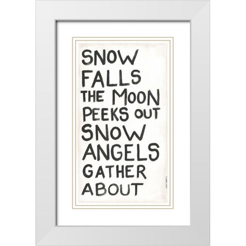 Snow Falls White Modern Wood Framed Art Print with Double Matting by Shamp, Cindy