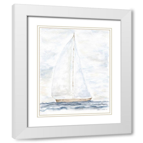 Nantucket Ship II White Modern Wood Framed Art Print with Double Matting by Shamp, Cindy