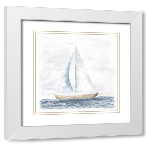 Nantucket Ship III White Modern Wood Framed Art Print with Double Matting by Shamp, Cindy