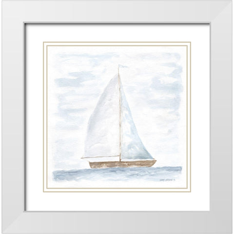 Nantucket Ship IV White Modern Wood Framed Art Print with Double Matting by Shamp, Cindy